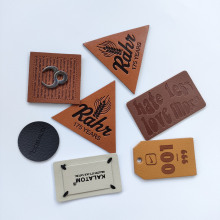 Custom Handmade Soft PU Leather Tags & Logo Leather Clothing Labels