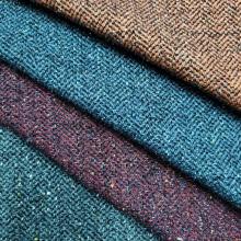 Woolen boucle herringbone with dot yarn fabric