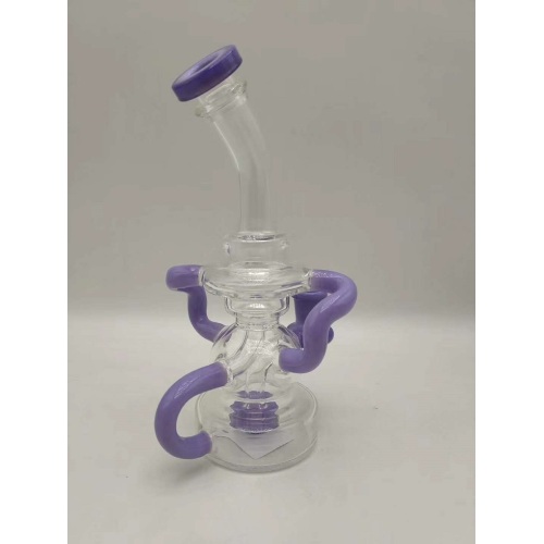 Blue Mini Glass Bongs with Thick Pipe Handle