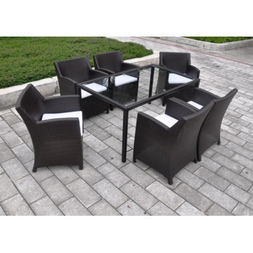 7 Piece Resin Wicker Furniture untuk Kegunaan Luaran