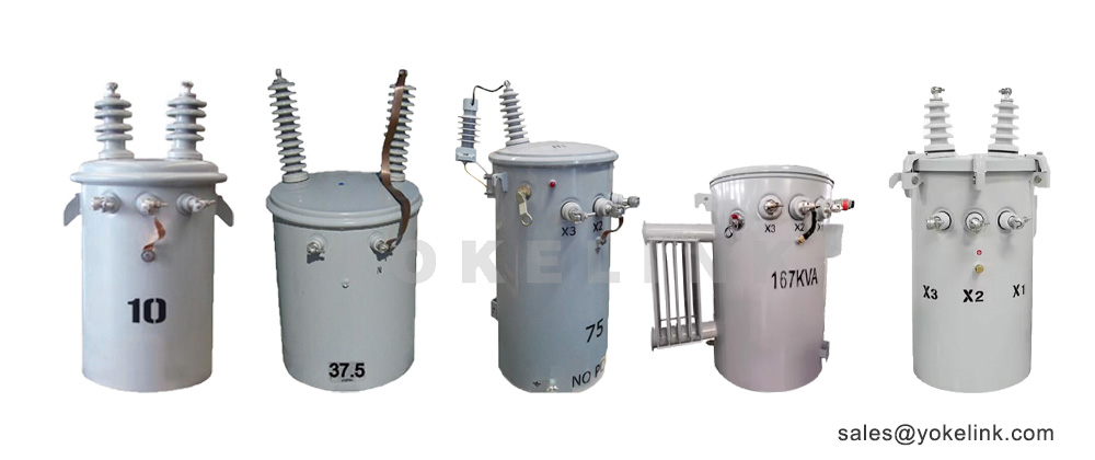 Egyfázisú oszlopra szerelt elosztó transzformátor ipari elektromos áramhoz Sing-phase Pole Mounted Distribution Transformer For Industrial Electricity