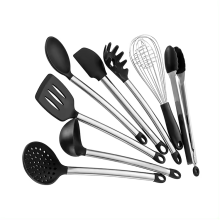 Wholesale 8 Piece Non-Stick Kitchen Utensil Set with Silicone and Stainless Steel Spatulas