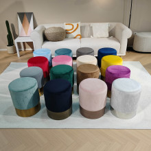 Bailey Customized Round Velvet Ottoman - Various Colors Sofas & Ottomans