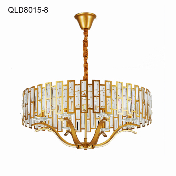 copper indoor pendant light decorative crystal chandelier