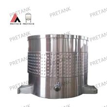 Custom Stainless Steel Wine Fermentation Tanks for Wineries - 500L Open Top with Movable Forklift