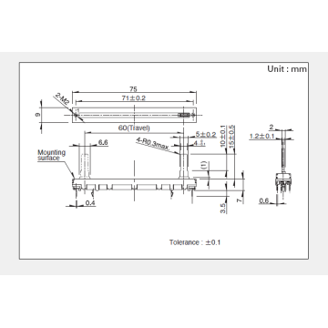 RS601 series Sliding potentiometer