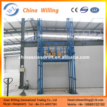 Stable guide rail chain lift vertical lead rail lift warehouse cargo lift WLL0.5-4.5