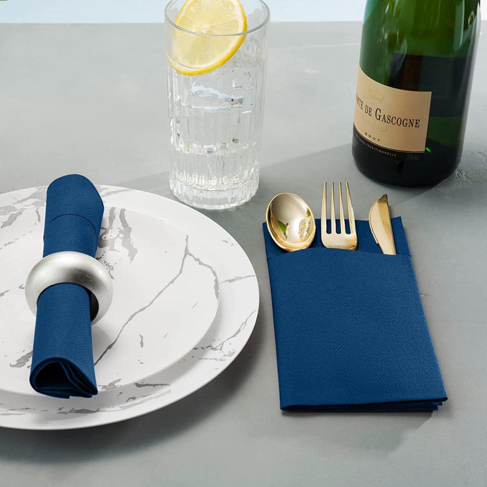 Abendessen Servietten mit integrierter Bestecktasche für Silberwaren