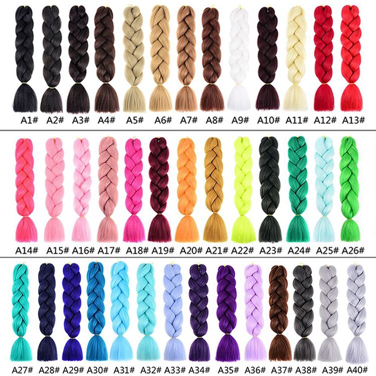 Aisi Hair Heat Resistant Synthetic Fiber High Quality Jumbo Braid Hair Ombre Color Hairpieces for Women