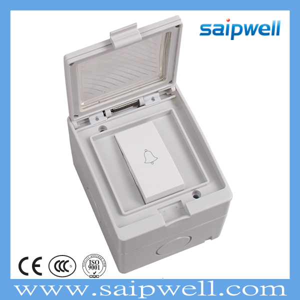 Saip Well New Design Gray Electrical IP55 Push Button Door Bell Waterproof Switch