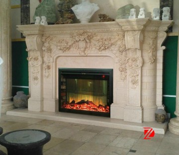 Marble fireplace mantel