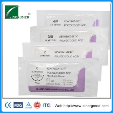 Sinorgmed sterile medical disposable pga suture