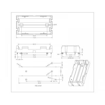 BBC-SN-A-18650-049 Double support de batterie pour 18650 Thm