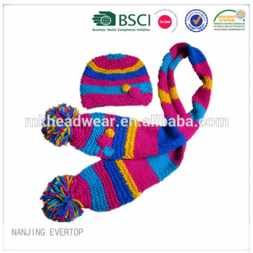 wholesale hat and scarf set/kids knitted hat and scarf set