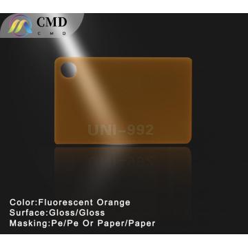 Fluoreszierende orangefarbene Acrylfolie Plexiglas-Kunststofffolie
