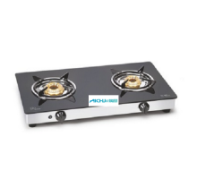 Glen 2 Burners Black Glass Gas Top
