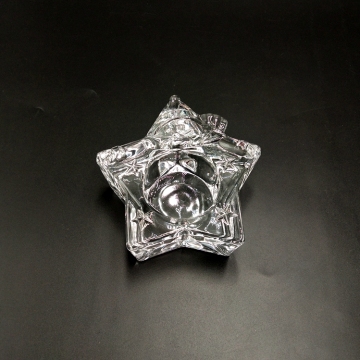 Star shape glass candle holder for Christmas