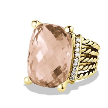 David Yurman 925 Silver Jewelry Wheaton Ring Morganite