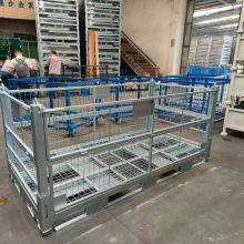 Industrial Metal Cage Storage Container - Forklift Safety Stackable Wire Mesh Basket Storage Bin