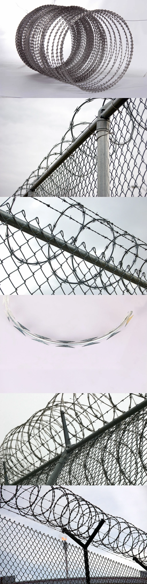 Customized Galvanized Razor Barbed Wire as Security Fence for Airport and Military Base on Amazon & Ebay