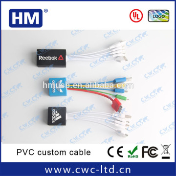 multiple usb cable custom shape cable company logo