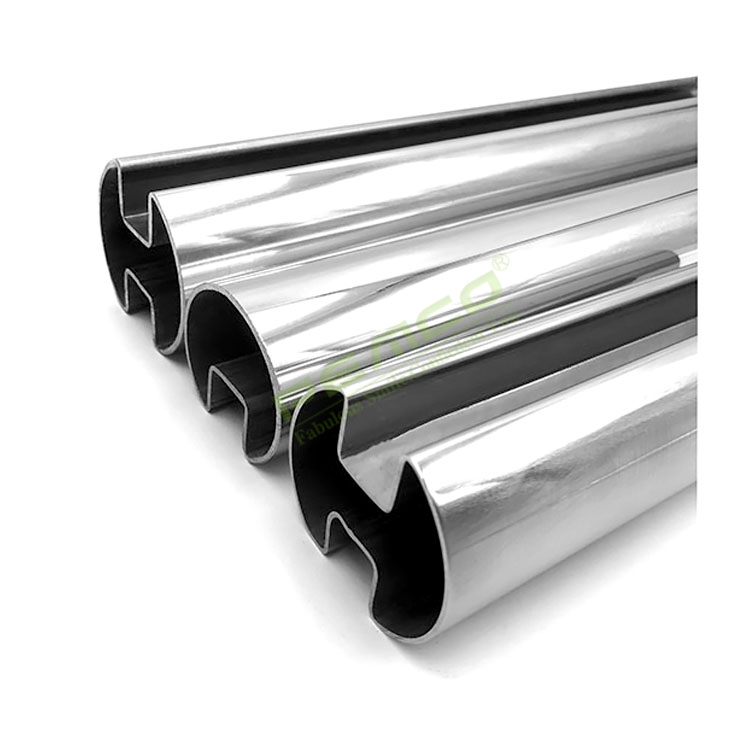 China popular oval shaped pipes elliptical stainless steel tubes slot slotted pipe tube for Balustrades & Handrails