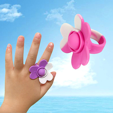 Appuyez sur la bague sensorielle de silicone de doigt