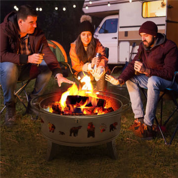 Ur-health Copper Fire Pit Stainless Steel Portable Fire Pit With Black/copper