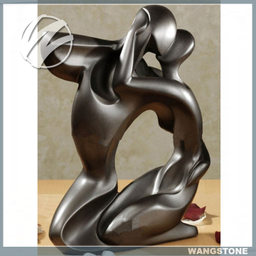 Indoor Decor Abstract Art Kissing Lover Bronze Sculpture