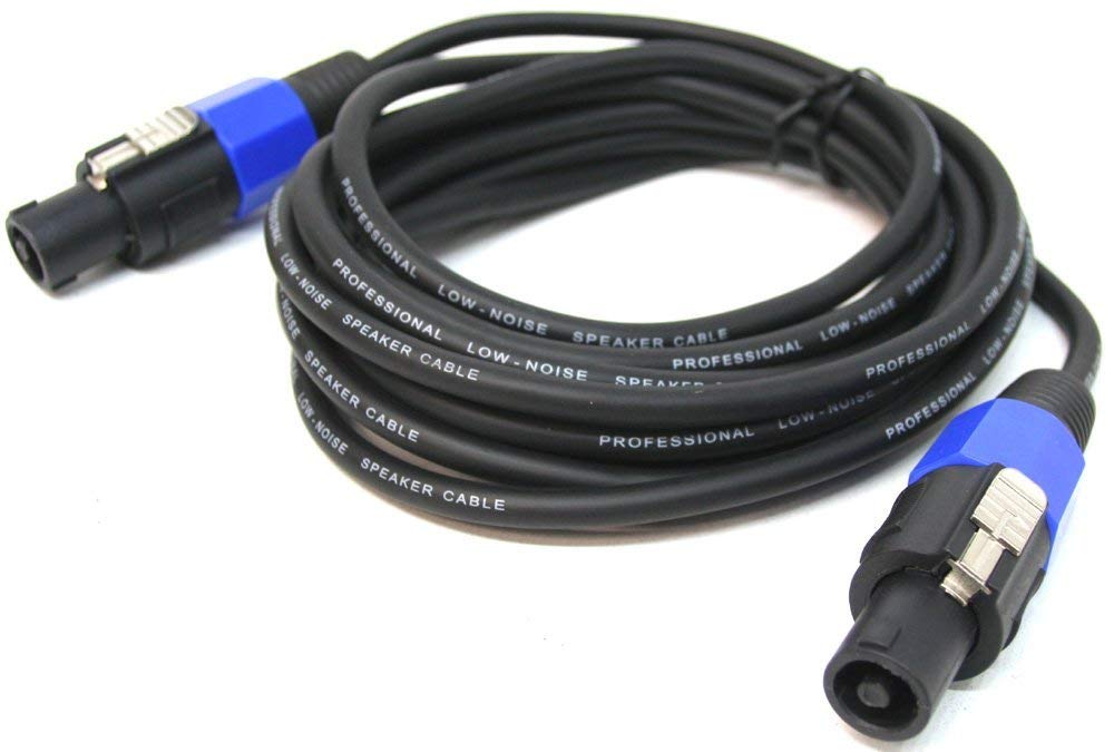 25 Foot Speakon to Right Angle Speakon PA/DJ Speaker Cable - 2 Conductor - 12 Gauge Connecting Speakon Cables and Pro Audio Gear