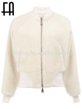 Factory direct wholesale fashion sheepskin sheared fur white jacket coat