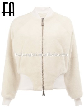 Factory direct wholesale fashion sheepskin sheared fur white jacket coat