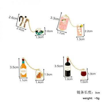 Alloy Pins Sets Cute Cartoon Wine Beer Coffee juice Brooches for Clothing Bags Backpacks Jackets Hat Jewelry DIY Accessories