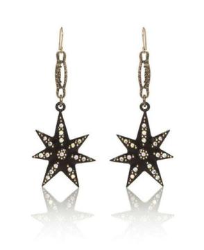 Charm black star drop earrings for luck girls