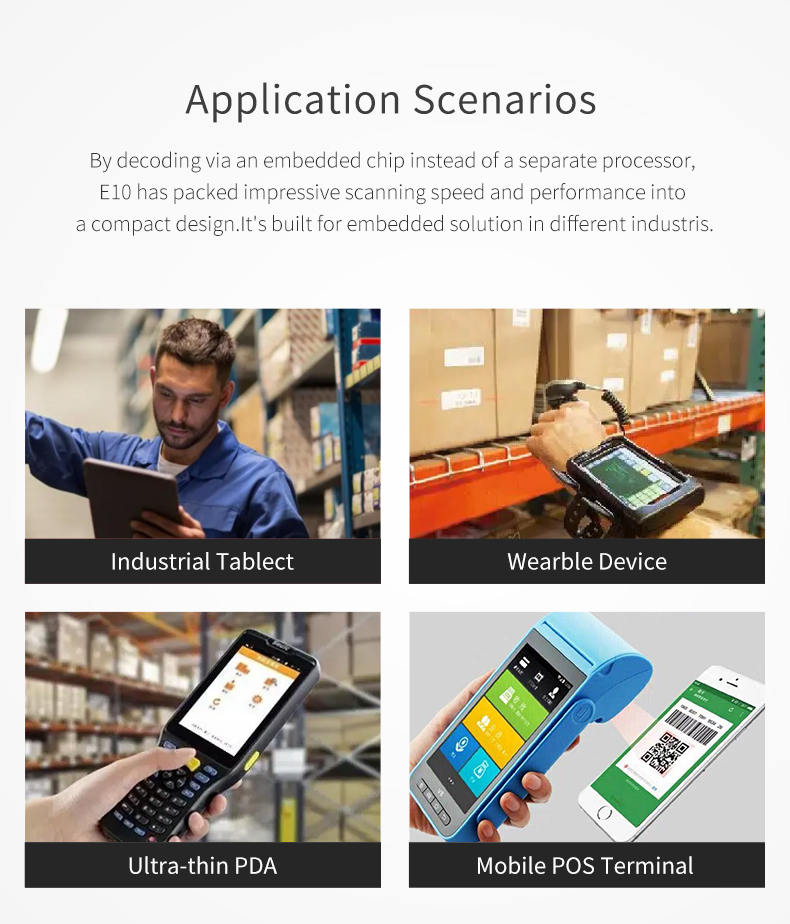 Barcode Scanner Module 1D 2D Codes,QR Code Reader with Mini Size E10