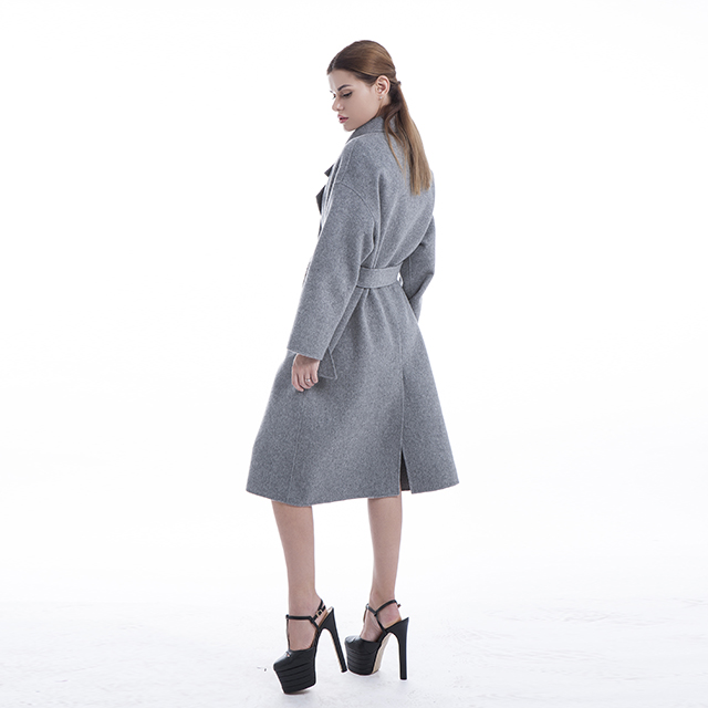 Grey cashmere coat side