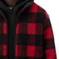 Factory Wholesale Custom Plaid Sherpa Zip up Jacket