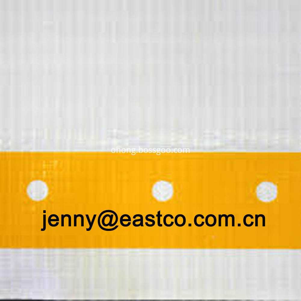 Clear Leno Mesh Tarpaulin Scaffold Cover reinforced with Yellow Eyelet Holes Webbing Band