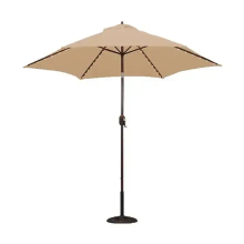 LED Light Garden Parasol with 6 Steel Ribs