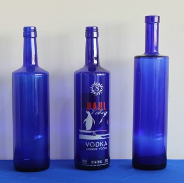 cobalt blue vodka bottle