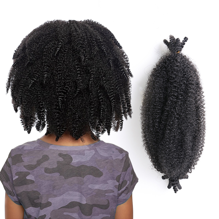 Synthetic Hair Extension Kids Mambo Bomb Spring Twist Faux Curly Ends Soft Locs Crochet Braid For Kids Toddler Hairstyles