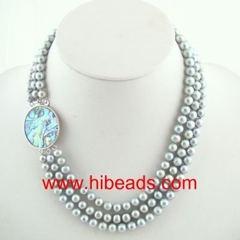 Cultured grey freshwater pearl necklace FPN0068