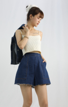 Short Fringed Denim Set