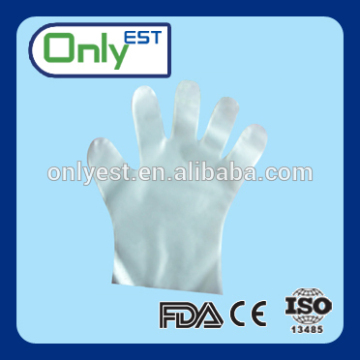 Supplier of household five fingers clean cheap nonsterile PE gloves