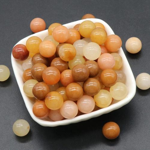 Yellow Jade 8MM Stone Balls Home Decoration Round Crystal Beads