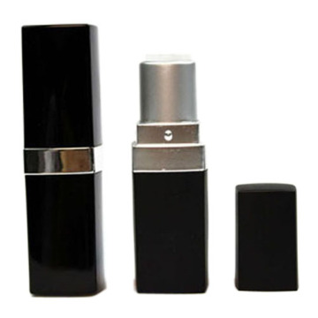 bright black  square shape plastic cosmetics lipstick bottle