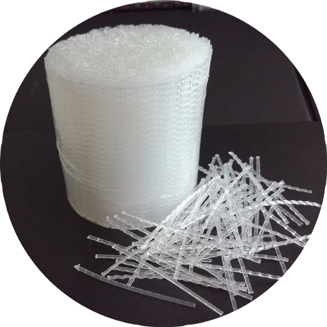 Plastic fiber for cemment Curved Macro PP Fibre / PP concrete curved fiber