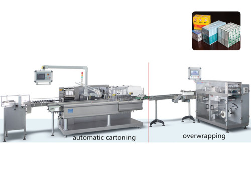 automatic cartoning overwraping machine production line for blister