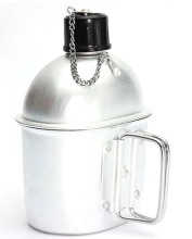 Military Army water bottle Aluminium canteen alumina cup