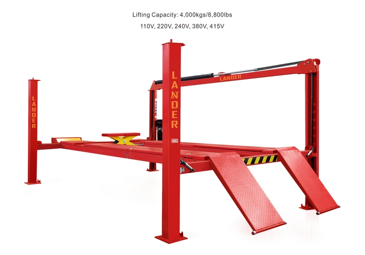 4000kgs/8800lbs Chain Four Post Alignment Car Lift